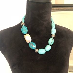 Silpada Carved Turquoise Necklace